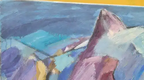 F589/ Berglandschaft moderne Malerei DDR Malerin auf Leinwand 90x70cm
