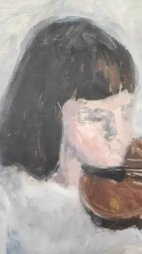 F580/  Gemälde Frau mit Geige original