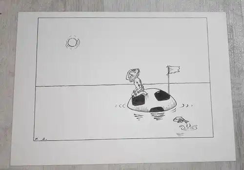 Karikatur  für den Eulenspiegel Originalentwurf Peter Schmidt