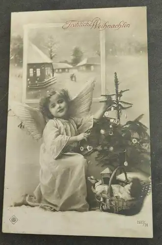 E804/ antike Glückwunschkarte Weihnachten Weihnachtspostkarte