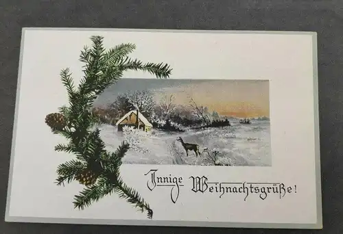 E804/ antike Glückwunschkarte Weihnachten Weihnachtspostkarte