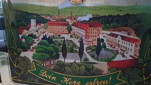 F513/ Altes Brauereischild Barre Bräu Glas Reklame Schild - ca 61 x 51 cm 