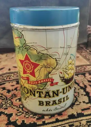 F497/ Vintage Blechdose - Neuhaus Montan Union Brasil - alte Zigarren Blech Dose