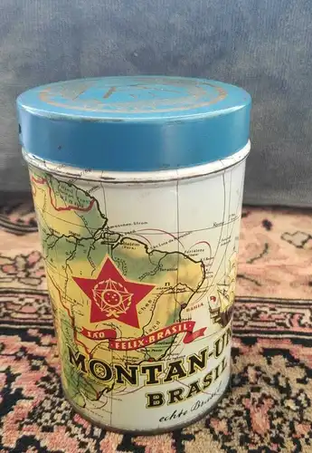 F497/ Vintage Blechdose - Neuhaus Montan Union Brasil - alte Zigarren Blech Dose