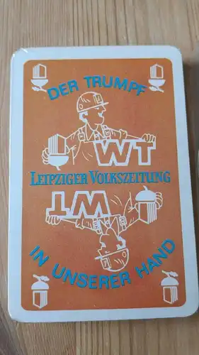 K14/  Spielkarten Skat deutsches Blatt Leipziger Volkszeitung unbenutzt