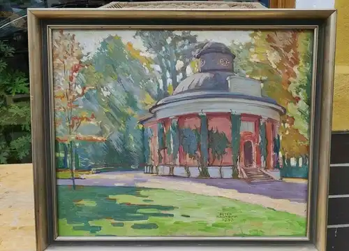Bo19/ Gemälde  Peter Bartosik Pavillon im Grünen 1937