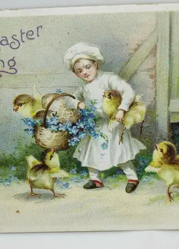E802/ antike Osterkarte Postkarte Ostergrußkarte Amerika loving Easter greeting