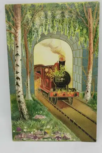 E804/ antike Glückwunschkarte  Weihnachten Weihnachtskarte Eisenbahn