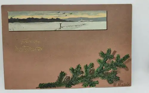 E804/ antike Glückwunschkarte  Weihnachten Weihnachtskarte 