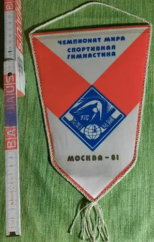 E796/ 2 Wimpel der Turnweltmeisterschaft 1981 in Moskau