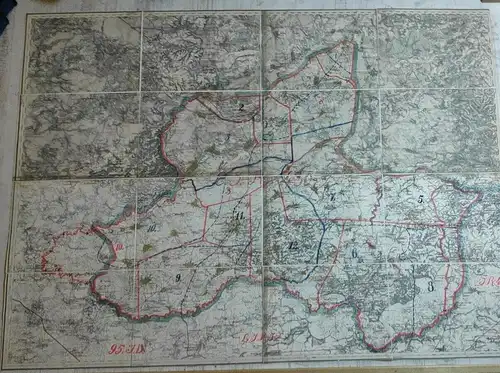 F206/ große Landkarte Kriegskarte Nowgorod- Szewjersk Gouvernement Tschernigow