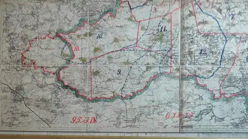 F206/ große Landkarte Kriegskarte Nowgorod- Szewjersk Gouvernement Tschernigow