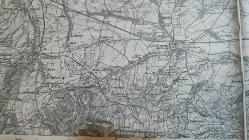 F205/ Alte Landkarte Kriegskarte Grottkau - Oppeln- Neisse Ost  Leinwand