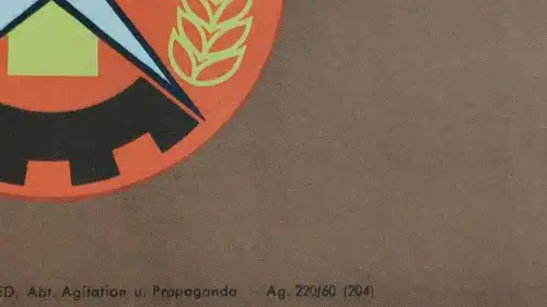 F199/ DDR Propaganda Plakat 7 Jahrplan Metallurgie 1965 groß