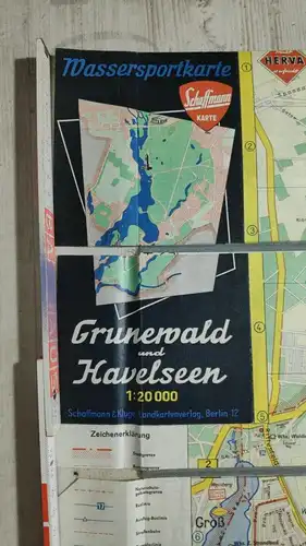 F170/ Schaffmann Wassersportkarte Grunewald und  Havelseen 1:20000