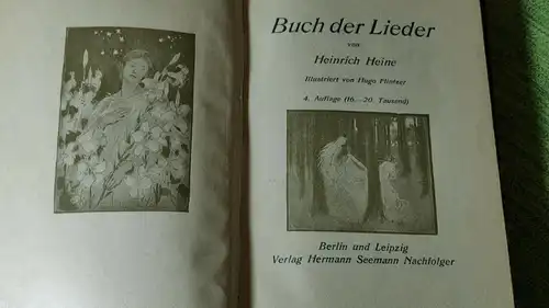 F163/ Buch der Lieder von Heinrich Heine Verlag Herrmann Seemann Nachf.