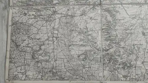 F157/ Alte Landkarte 316 Belzig Königreich Preußen 36 x 29 Militär