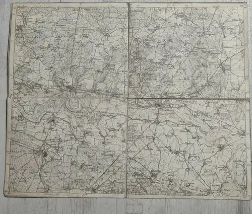 F157/ Alte Landkarte 340 Wittenberg Königreich Preußen 36 x 29 Militär