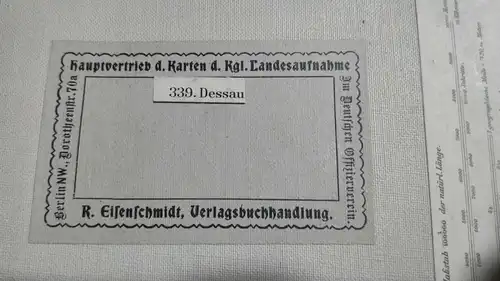 F157/ Alte Landkarte 339 Dessau Königreich Preußen 36 x 29 Militär