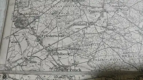 F157/ Alte Landkarte 365 Düben Königreich Preußen 36 x 29 Militär