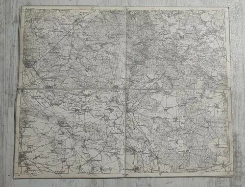 F157/ Alte Landkarte 365 Düben Königreich Preußen 36 x 29 Militär