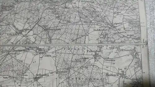 F157/ Alte Landkarte 365 Düben Königreich Preußen 36 x 29 Militär