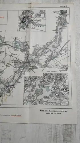 F155/ Klasings Binnen Atlas die Märkischen Gewässer Karte 1