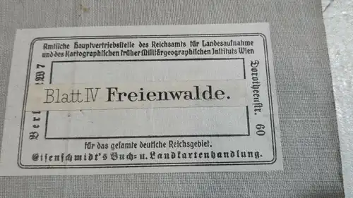 F153/ Landkarte Berlin Blatt 4 Freienwalde Landesaufnahme Militärkarte