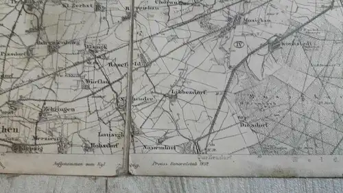 F148/ Alte Landkarte 339 Dessau 1874 Königreich Preußen 36 x 29 Militär