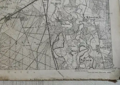 F148/ Alte Landkarte 339 Dessau 1874 Königreich Preußen 36 x 29 Militär