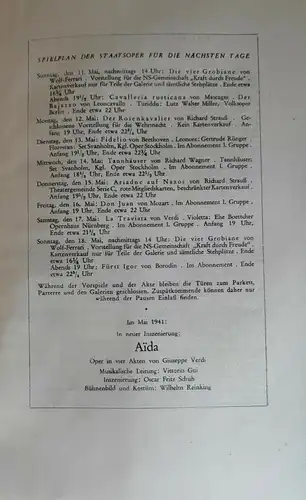 F144/ Programmheft. Staatsoper Wien Heft 15 von 1940/ 41