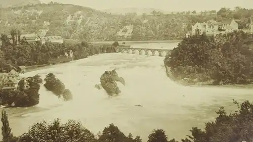 E801/ Altes Foto auf Karton Rheinfall