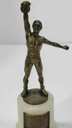 F75/ Original Wiener Bronze C. Brehmer Sportler mit Kugelhantel