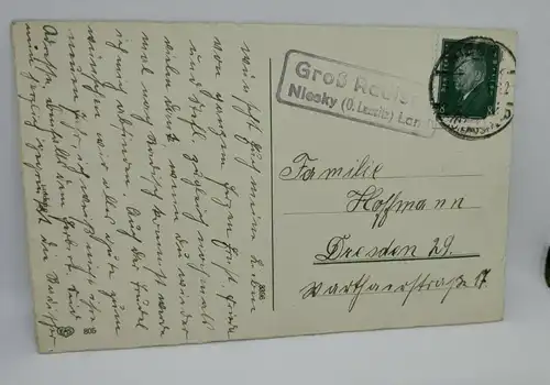 E801/ antike Neujahrskarte Neujahrsgruß Groß Radisch