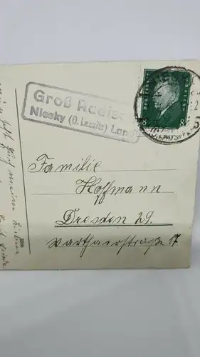 E801/ antike Neujahrskarte Neujahrsgruß Groß Radisch