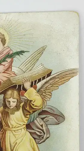 E801/ antike Neujahrskarte Neujahrsgruß Engel
