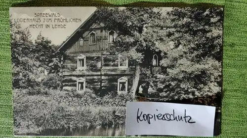 E803/ Ansichtskarte Spreewald Logierhaus Zum Fröhlichen Hecht in Lehde 1915