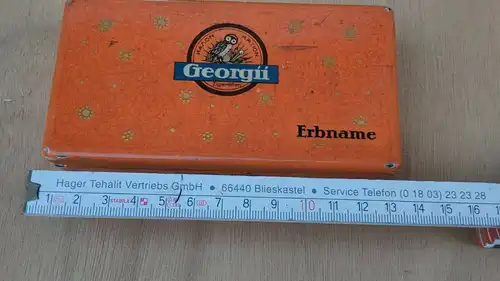 F21/ Alte Blechdose  Cigaretten Georgii Erbname 50 Zigaretten