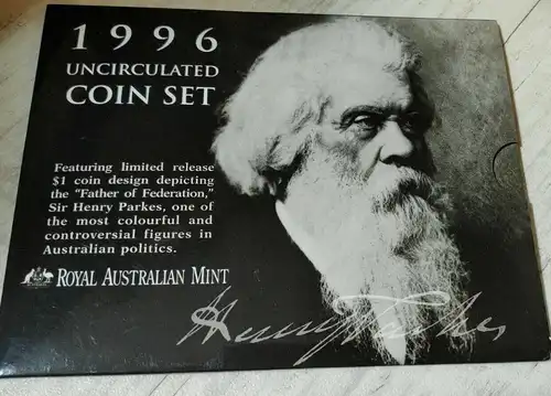 1996 Australian RAM - SIX COIN UNCIRCULATED Set - Sie Henry Parkes-