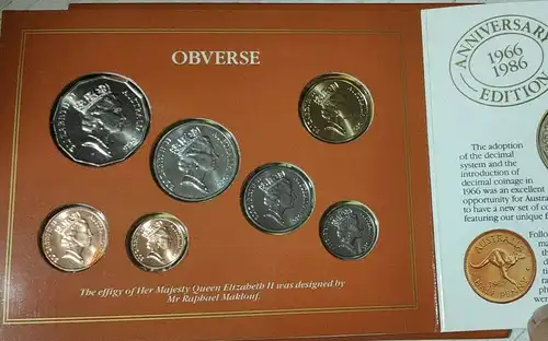 1986 Australian RAM -  COIN UNCIRCULATED Set - International year of Peace-