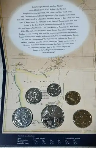 1998 Australian RAM - SIX COIN UNCIRCULATED SET - Bass & Flinders - 