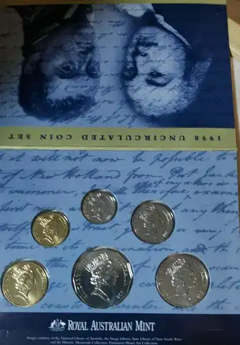 1998 Australian RAM - SIX COIN UNCIRCULATED SET - Bass & Flinders - 