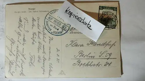E882/ Alte AK Norwegen die sieben Schwestern gelaufen 1935 Dampfer Oceana