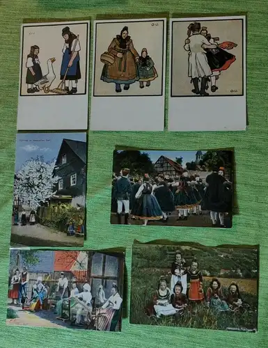 E882/ Postkarten Hessische Trachten um 1920
