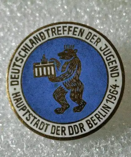 E880/ DDR FDJ Abzeichen Deutschlandtreffen der Jugend 1964