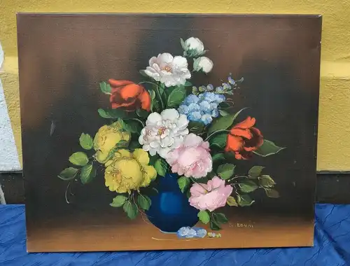 E788/ Gemälde Blumenstillleben 50 x 40 cm