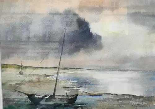 E651/ORIGINA Aquarell  Hoffmann maritim