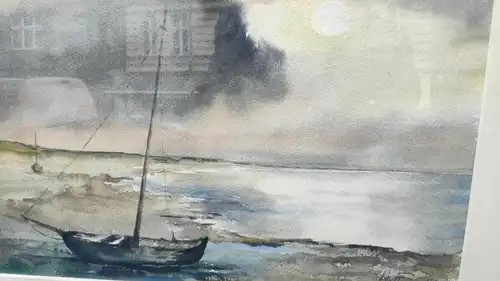 E651/ORIGINA Aquarell  Hoffmann maritim