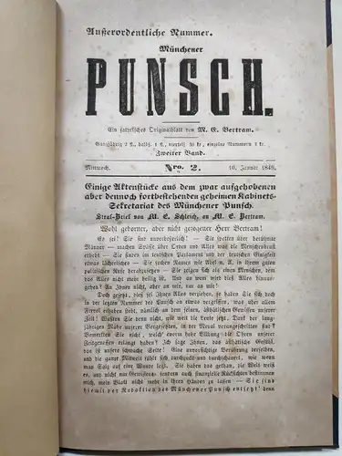 E418/ Münchener Punsch, humoristisches Originalblatt  A Schleich, Bertram