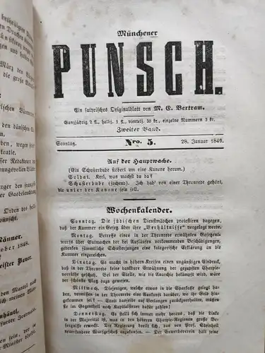 E418/ Münchener Punsch, humoristisches Originalblatt  A Schleich, Bertram